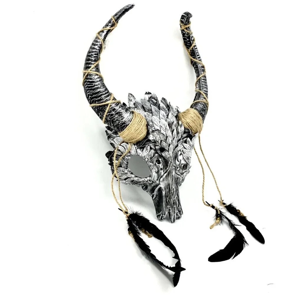 Krampus Ram Goat Demon with Horns Devil Halloween Masquerade Masks Party